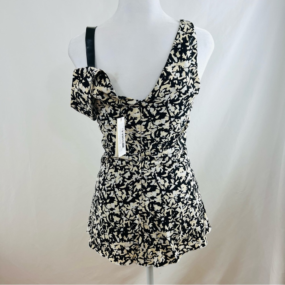 NWT Proenza Schouler Asymmetric Flower-Print Silk Top - Picture 2 of 14
